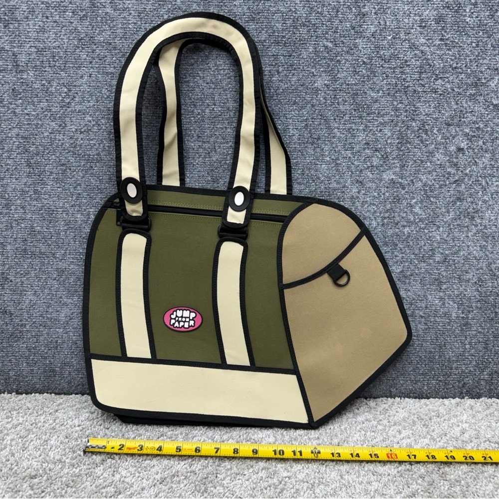 Jump From Paper 2D cartoon bag purse green beige